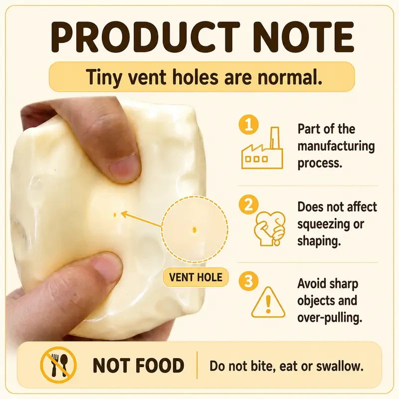 Cheese Cube Squishy Toy