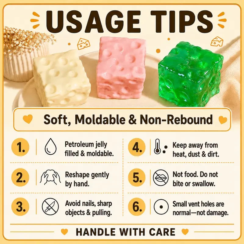 Cheese Cube Squishy Toy