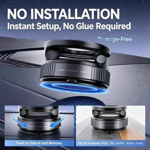 Magnetic Vacuum Car Phone Holder