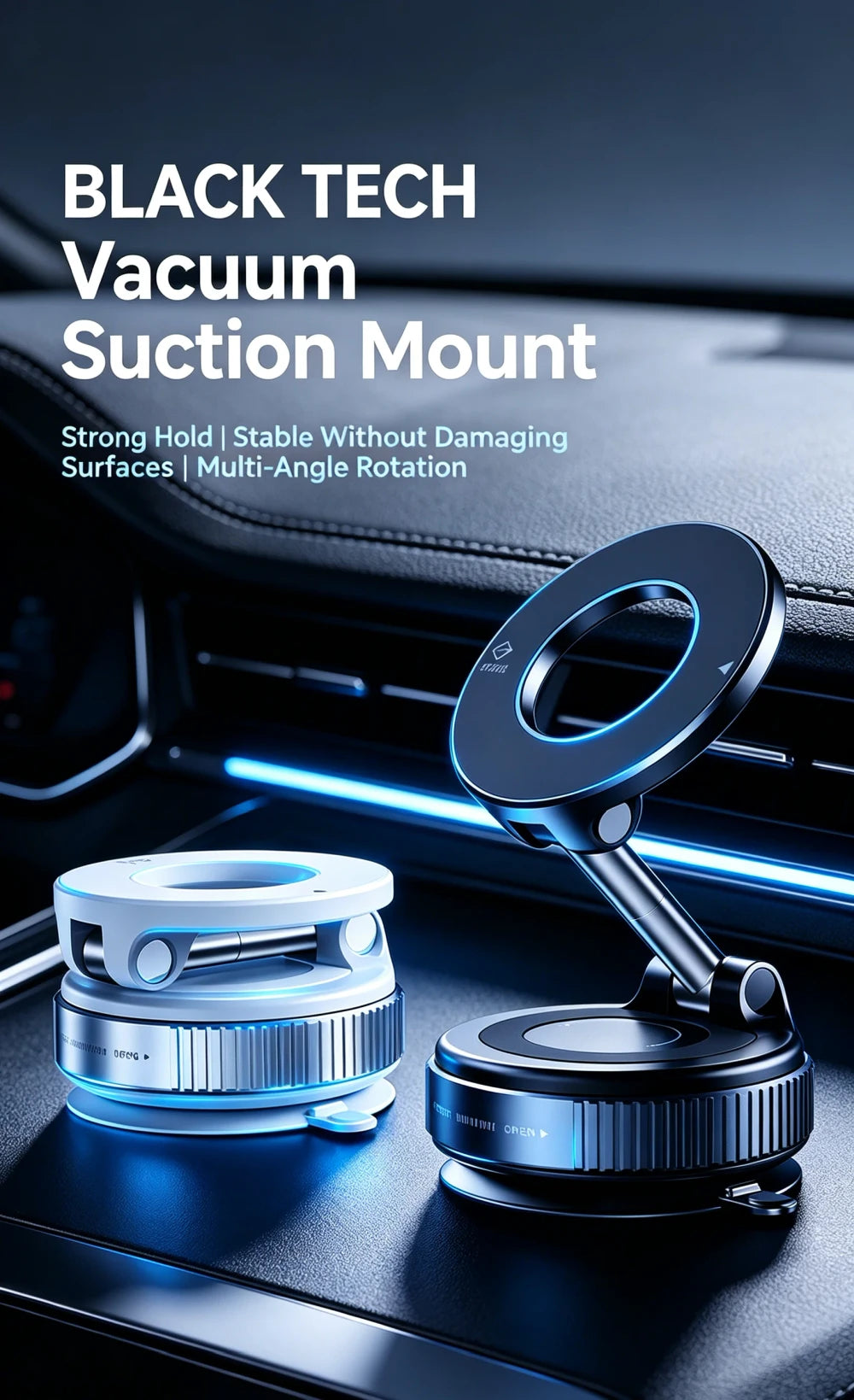 Magnetic Vacuum Car Phone Holder